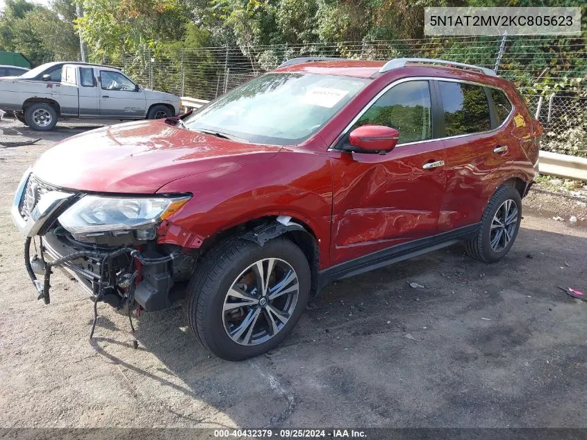 2019 Nissan Rogue Sv VIN: 5N1AT2MV2KC805623 Lot: 40432379