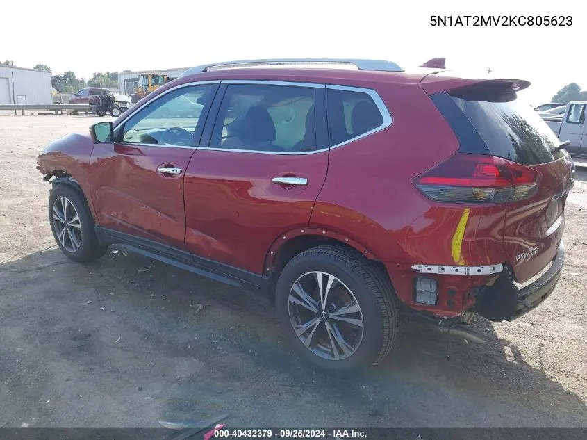 2019 Nissan Rogue Sv VIN: 5N1AT2MV2KC805623 Lot: 40432379