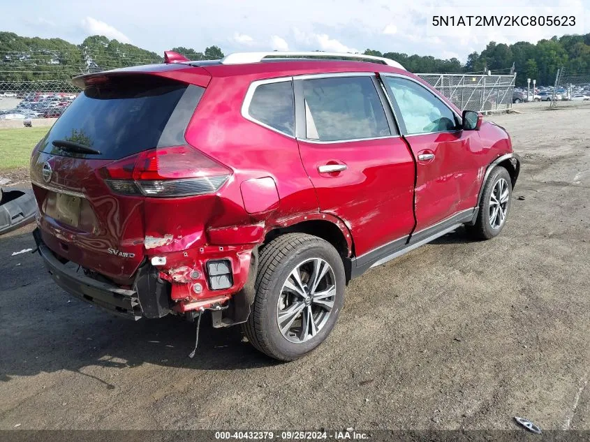 2019 Nissan Rogue Sv VIN: 5N1AT2MV2KC805623 Lot: 40432379