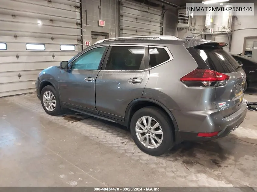 2019 Nissan Rogue Sv VIN: KNMAT2MV0KP560446 Lot: 40434470