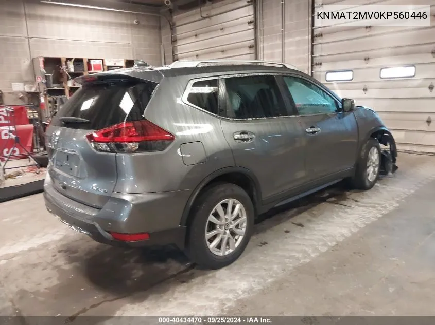 2019 Nissan Rogue Sv VIN: KNMAT2MV0KP560446 Lot: 40434470