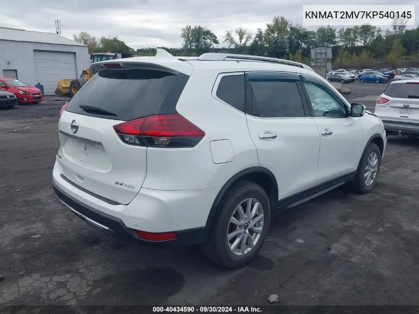 2019 Nissan Rogue Sv VIN: KNMAT2MV7KP540145 Lot: 40434590