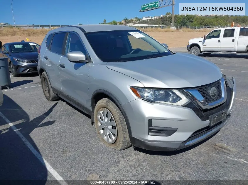 2019 Nissan Rogue S VIN: JN8AT2MT6KW504360 Lot: 40437709