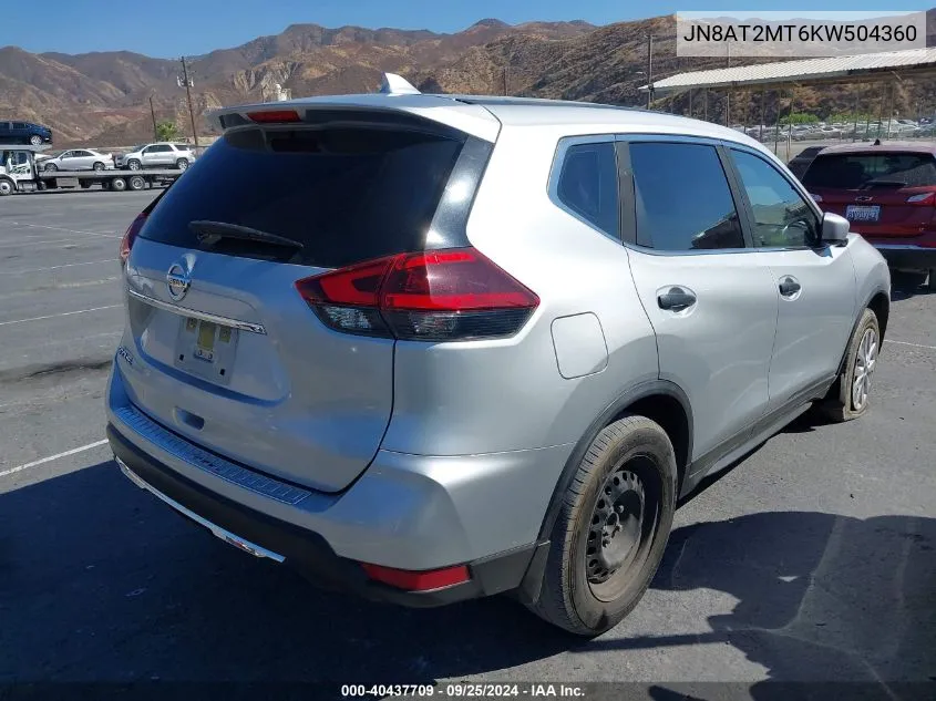 2019 Nissan Rogue S VIN: JN8AT2MT6KW504360 Lot: 40437709