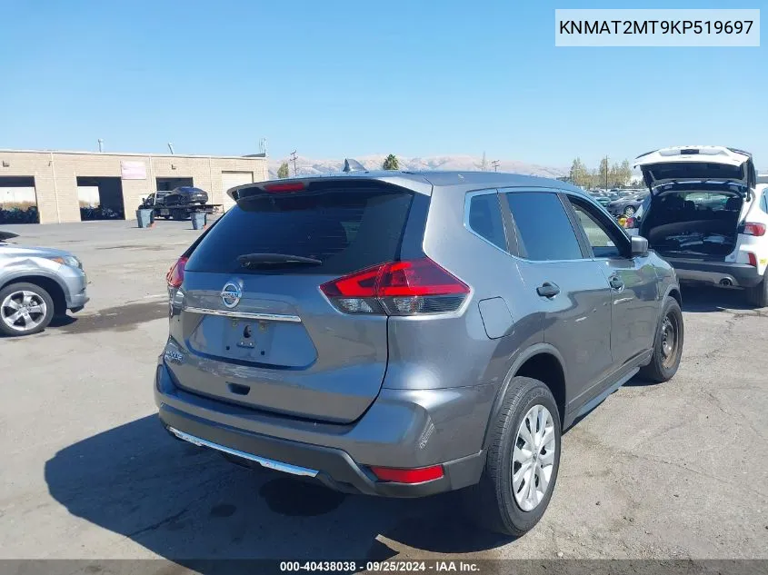 2019 Nissan Rogue S VIN: KNMAT2MT9KP519697 Lot: 40438038