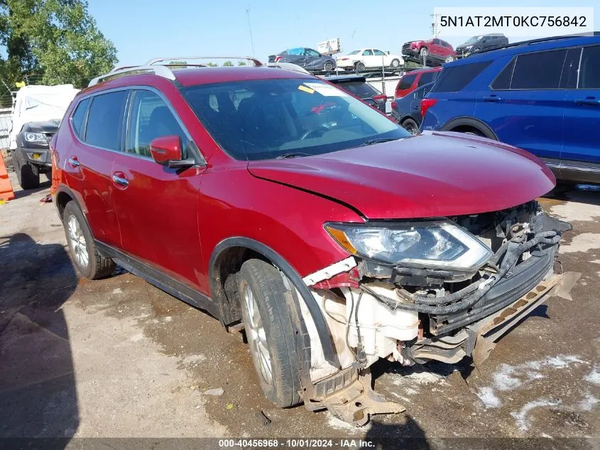 2019 Nissan Rogue Sv VIN: 5N1AT2MT0KC756842 Lot: 40456968