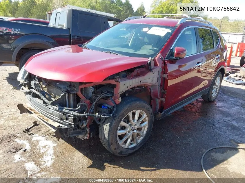 2019 Nissan Rogue Sv VIN: 5N1AT2MT0KC756842 Lot: 40456968