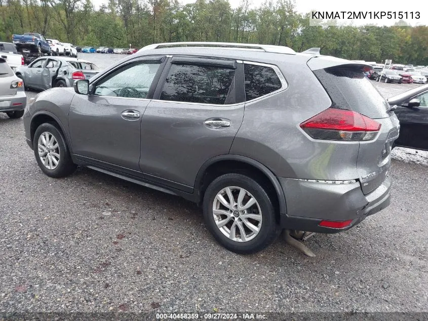 2019 Nissan Rogue Sv VIN: KNMAT2MV1KP515113 Lot: 40458359