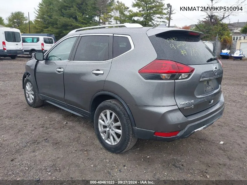 2019 Nissan Rogue Sv VIN: KNMAT2MV9KP510094 Lot: 40461023