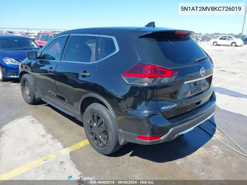 2019 Nissan Rogue S VIN: 5N1AT2MV8KC726019 Lot: 40462019