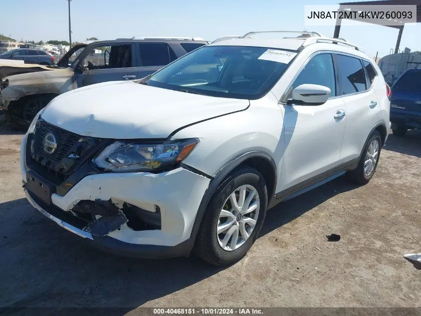 2019 Nissan Rogue Sv VIN: JN8AT2MT4KW260093 Lot: 40468151