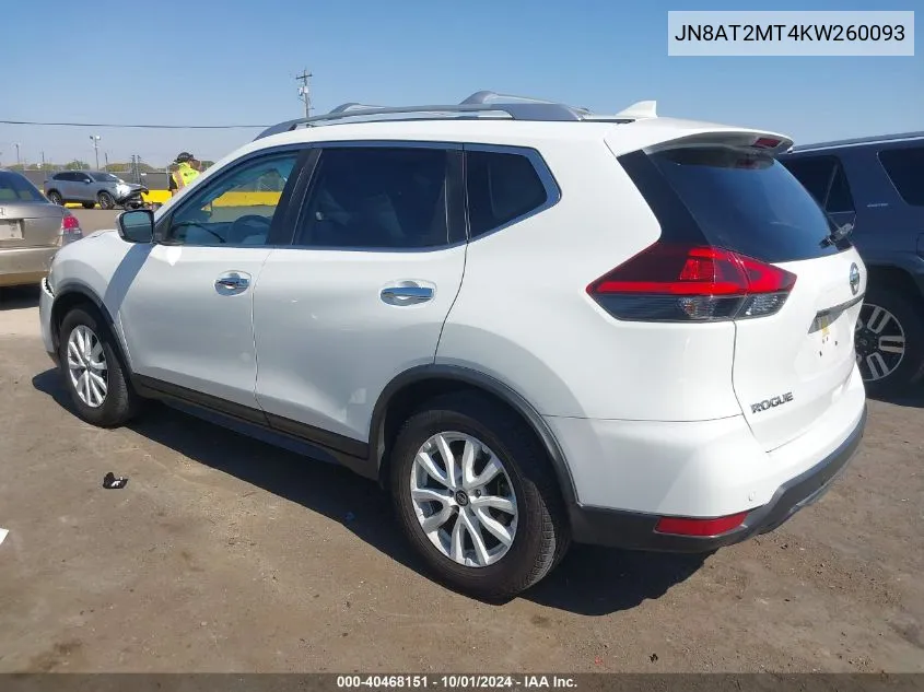 JN8AT2MT4KW260093 2019 Nissan Rogue Sv