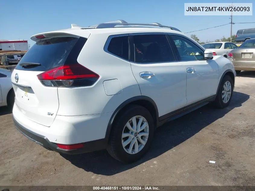 2019 Nissan Rogue Sv VIN: JN8AT2MT4KW260093 Lot: 40468151