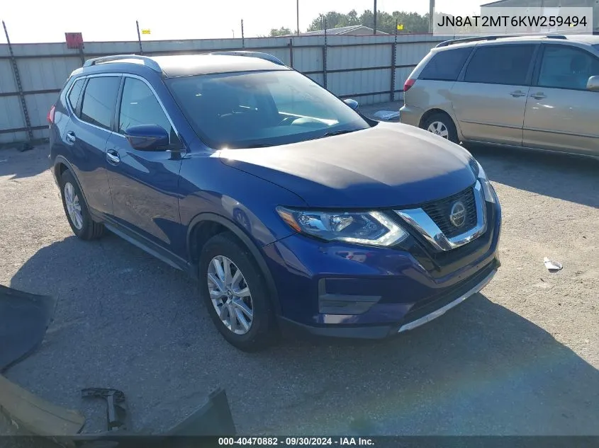 JN8AT2MT6KW259494 2019 Nissan Rogue Sv