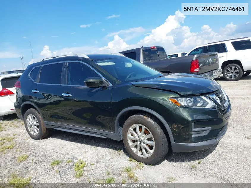 2019 Nissan Rogue Sv VIN: 5N1AT2MV2KC746461 Lot: 40475786