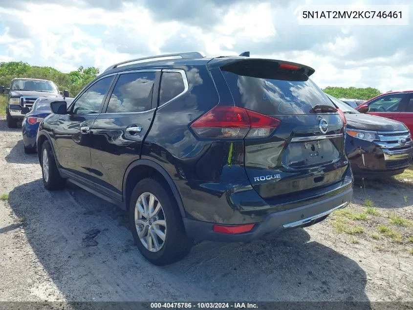 2019 Nissan Rogue Sv VIN: 5N1AT2MV2KC746461 Lot: 40475786