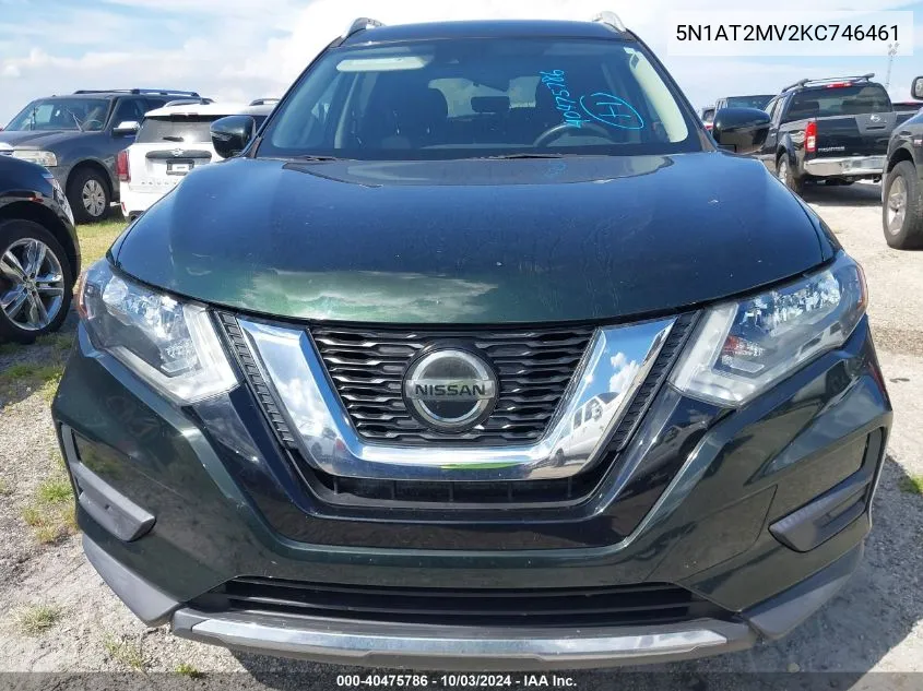 2019 Nissan Rogue Sv VIN: 5N1AT2MV2KC746461 Lot: 40475786