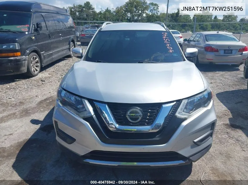 2019 Nissan Rogue S/Sv VIN: JN8AT2MT7KW251596 Lot: 40475942