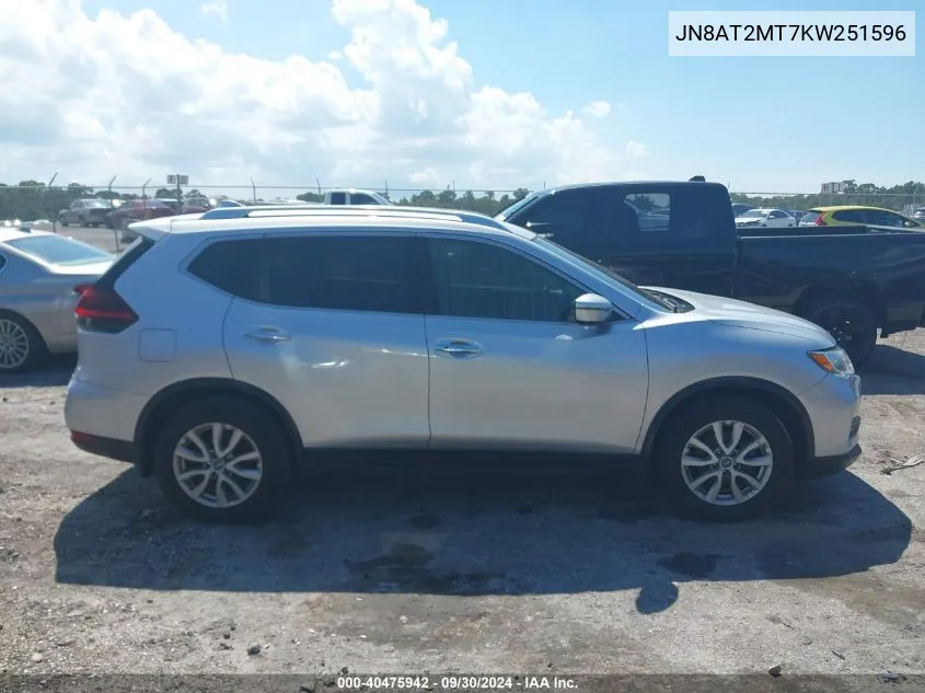 2019 Nissan Rogue S/Sv VIN: JN8AT2MT7KW251596 Lot: 40475942