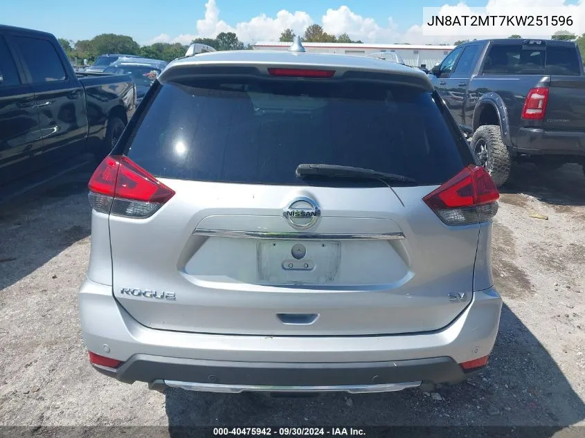 2019 Nissan Rogue S/Sv VIN: JN8AT2MT7KW251596 Lot: 40475942