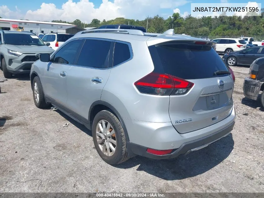 2019 Nissan Rogue S/Sv VIN: JN8AT2MT7KW251596 Lot: 40475942