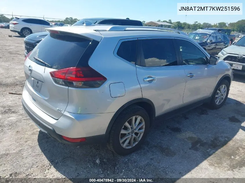 2019 Nissan Rogue S/Sv VIN: JN8AT2MT7KW251596 Lot: 40475942