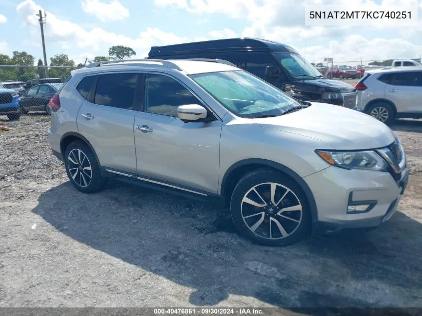 2019 Nissan Rogue S/Sl/Sv VIN: 5N1AT2MT7KC740251 Lot: 40476861