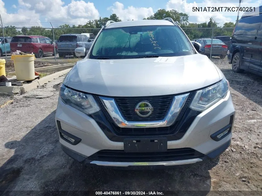 2019 Nissan Rogue S/Sl/Sv VIN: 5N1AT2MT7KC740251 Lot: 40476861