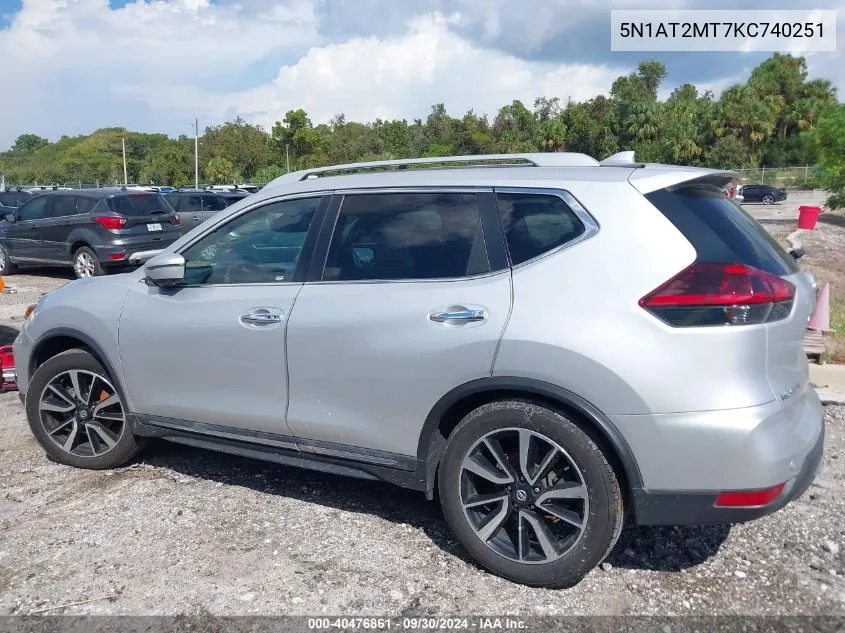 2019 Nissan Rogue S/Sl/Sv VIN: 5N1AT2MT7KC740251 Lot: 40476861