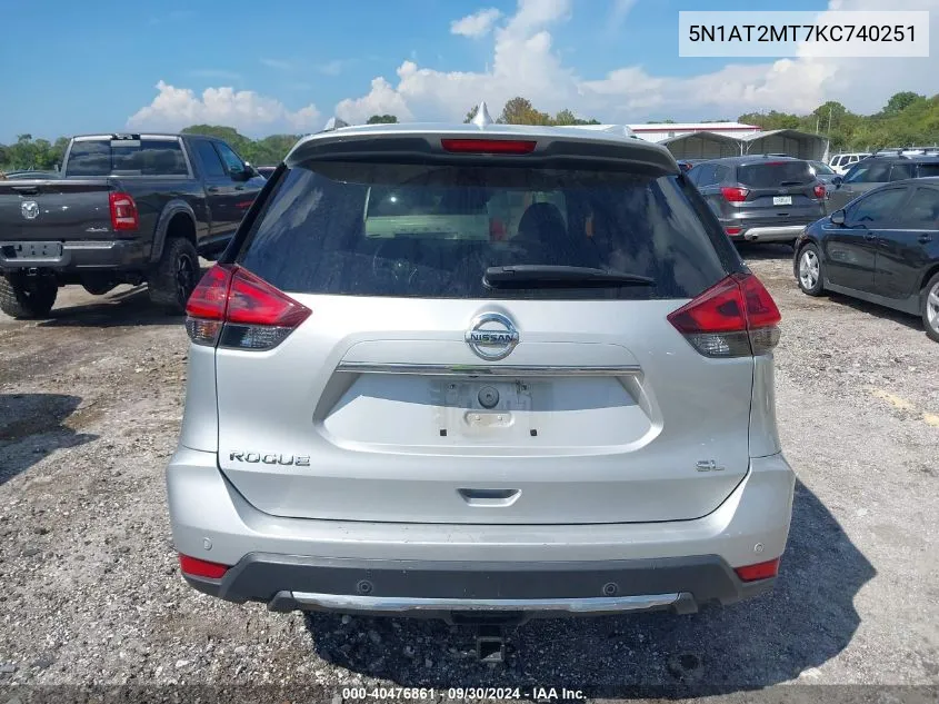 2019 Nissan Rogue S/Sl/Sv VIN: 5N1AT2MT7KC740251 Lot: 40476861