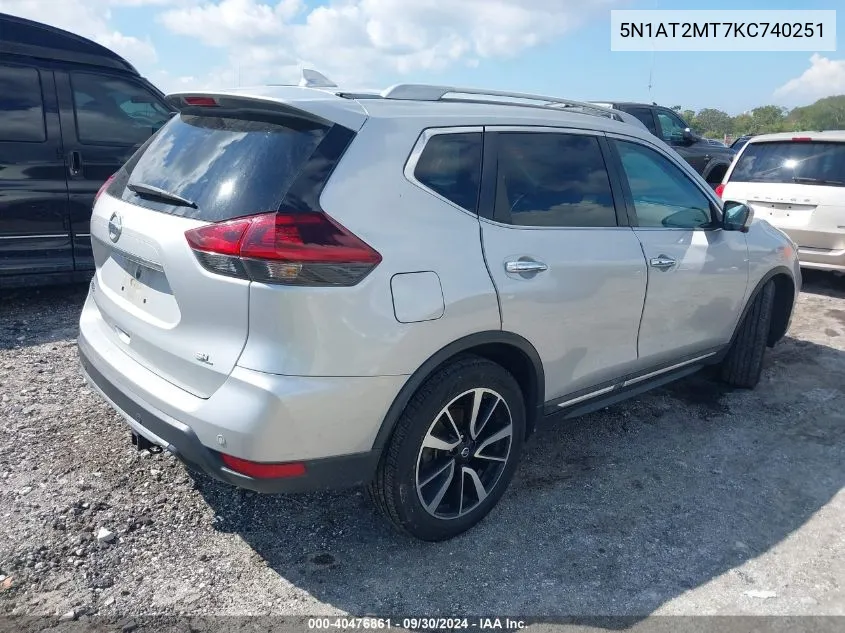 2019 Nissan Rogue S/Sl/Sv VIN: 5N1AT2MT7KC740251 Lot: 40476861