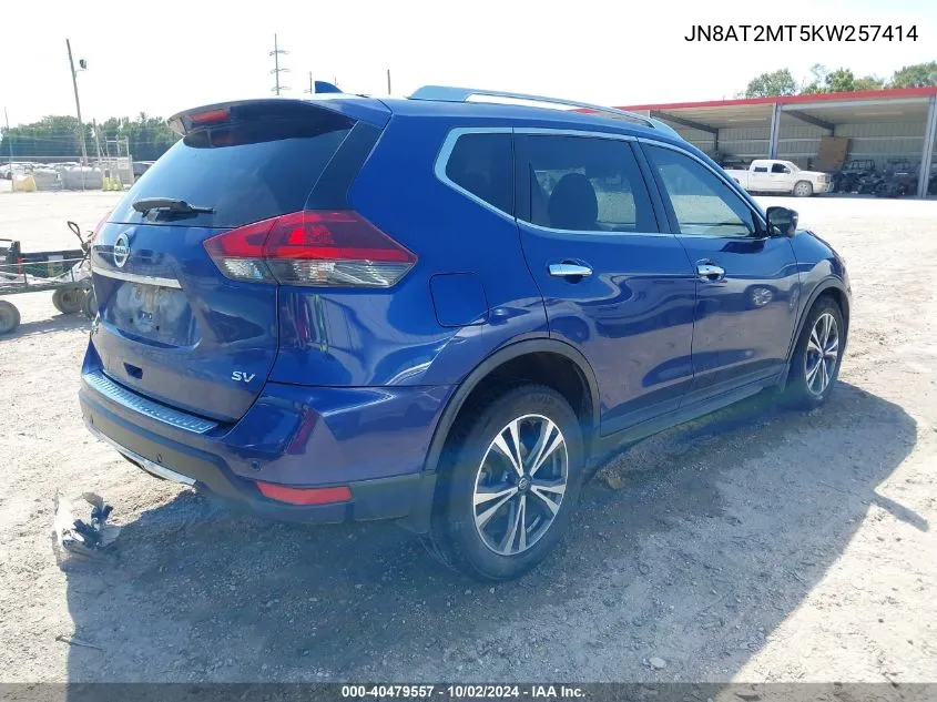 JN8AT2MT5KW257414 2019 Nissan Rogue Sv