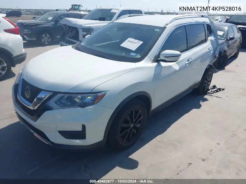 2019 Nissan Rogue Sv VIN: KNMAT2MT4KP528016 Lot: 40482677