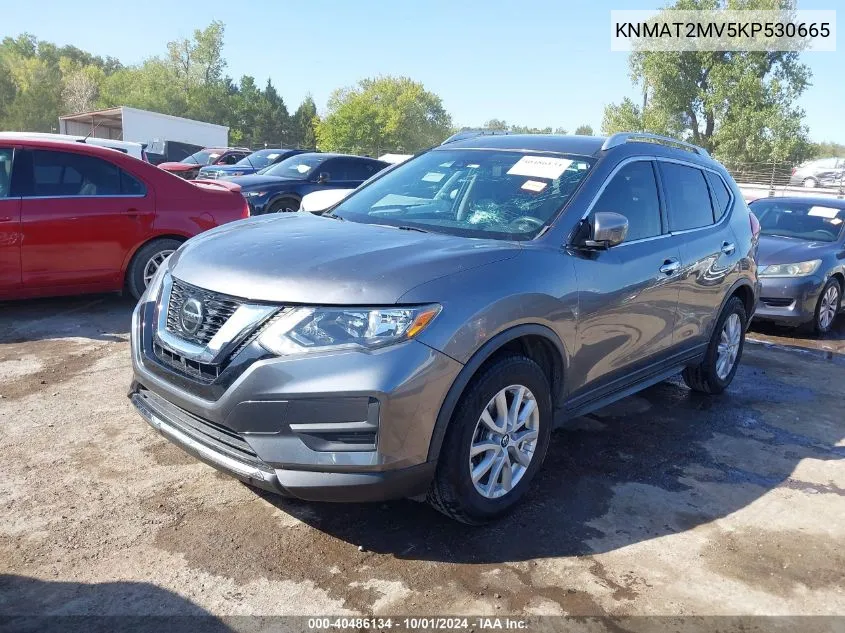 2019 Nissan Rogue Sv VIN: KNMAT2MV5KP530665 Lot: 40486134