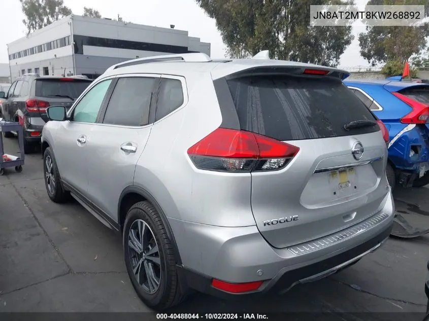 2019 Nissan Rogue Sv VIN: JN8AT2MT8KW268892 Lot: 40488044