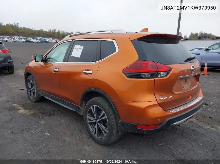 2019 Nissan Rogue Sv VIN: JN8AT2MV1KW379950 Lot: 40490475