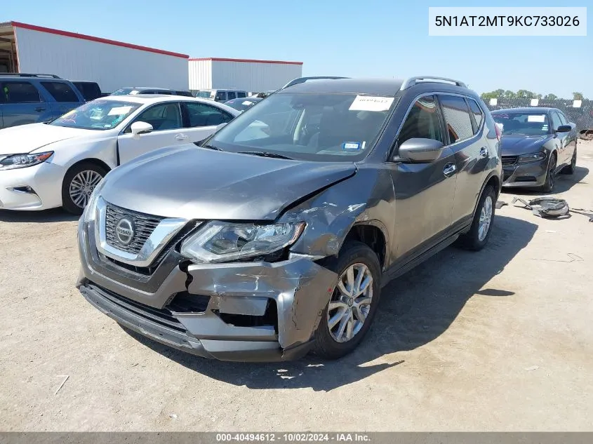 2019 Nissan Rogue S VIN: 5N1AT2MT9KC733026 Lot: 40494612