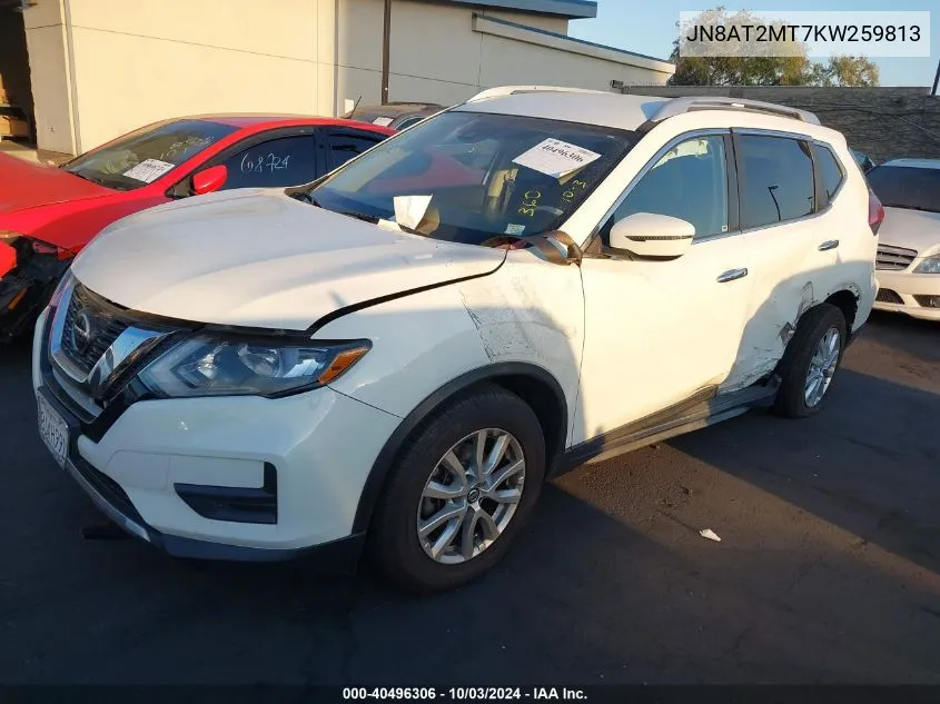 2019 Nissan Rogue Sv VIN: JN8AT2MT7KW259813 Lot: 40496306