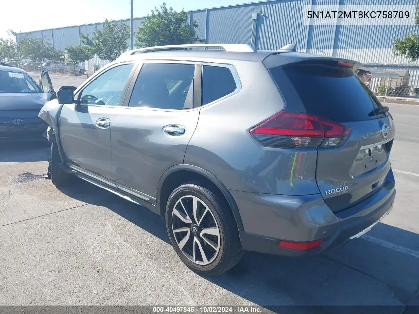 2019 Nissan Rogue Sl VIN: 5N1AT2MT8KC758709 Lot: 40497845