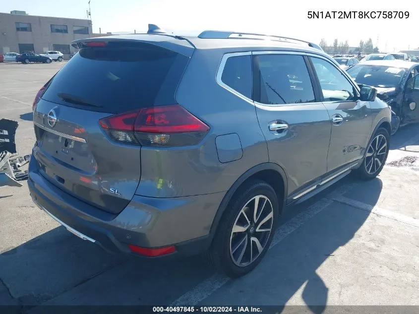 2019 Nissan Rogue Sl VIN: 5N1AT2MT8KC758709 Lot: 40497845