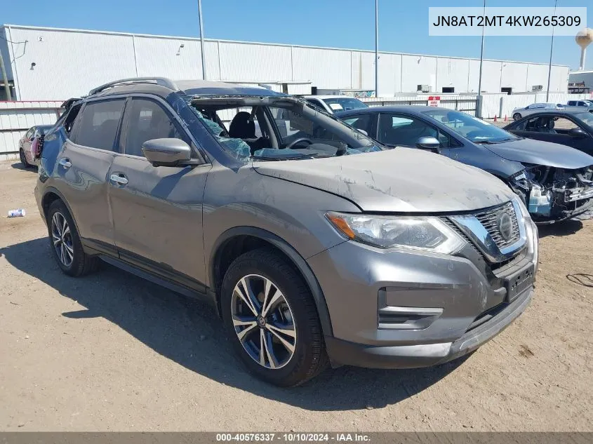 2019 Nissan Rogue Sv VIN: JN8AT2MT4KW265309 Lot: 40576337