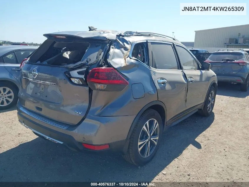 2019 Nissan Rogue Sv VIN: JN8AT2MT4KW265309 Lot: 40576337