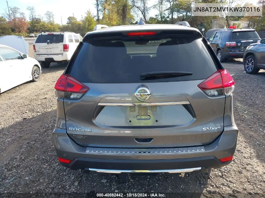 2019 Nissan Rogue Sv VIN: JN8AT2MV1KW370116 Lot: 40592442