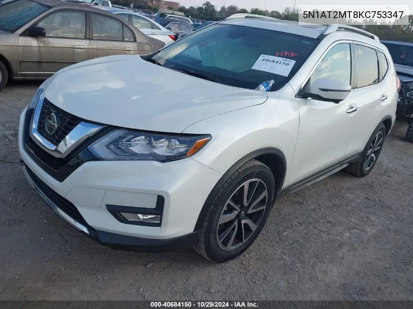 2019 Nissan Rogue Sl VIN: 5N1AT2MT8KC753347 Lot: 40684150