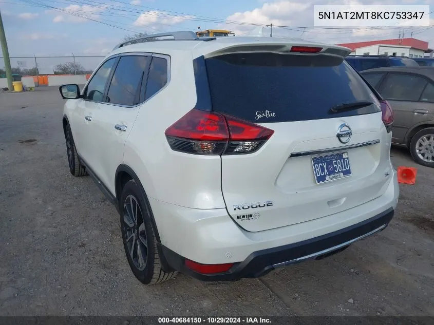 2019 Nissan Rogue Sl VIN: 5N1AT2MT8KC753347 Lot: 40684150