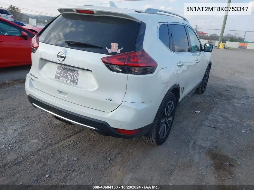 2019 Nissan Rogue Sl VIN: 5N1AT2MT8KC753347 Lot: 40684150