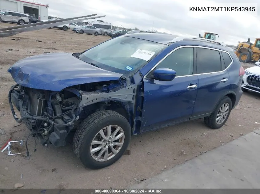 2019 Nissan Rogue Sv VIN: KNMAT2MT1KP543945 Lot: 40699364