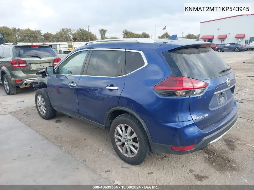 2019 Nissan Rogue Sv VIN: KNMAT2MT1KP543945 Lot: 40699364