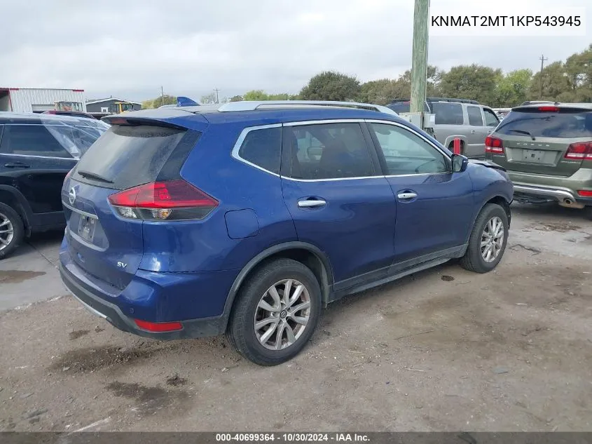 2019 Nissan Rogue Sv VIN: KNMAT2MT1KP543945 Lot: 40699364