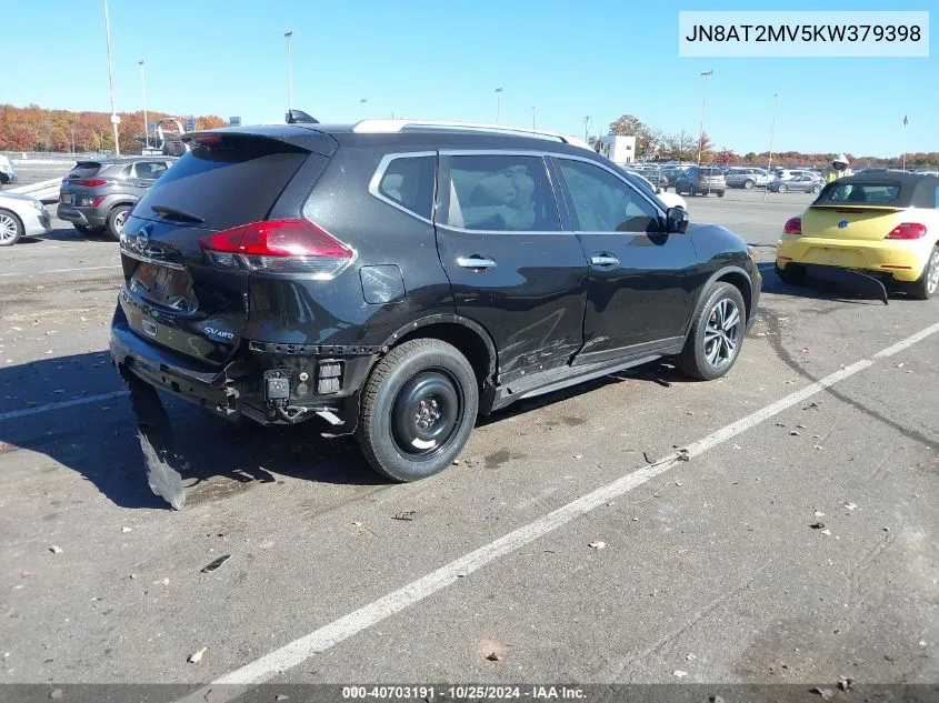 2019 Nissan Rogue Sv VIN: JN8AT2MV5KW379398 Lot: 40703191